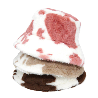 Wanita di luar ruangan musim dingin hangat Faks bulu Fluffy Bucket Hat Lembut Velvet bulu Fisherman Caps Gadis Fashion Panama