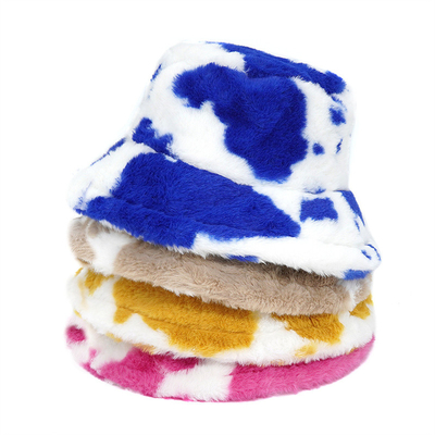 Wanita di luar ruangan musim dingin hangat Faks bulu Fluffy Bucket Hat Lembut Velvet bulu Fisherman Caps Gadis Fashion Panama