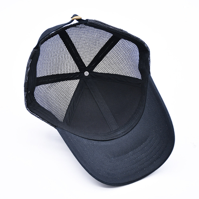 Hitam 6 Panel Mesh Trucker Hat Glitter Trucker Cap Kualitas tinggi Fashion Sequins bordir Trucker Hat