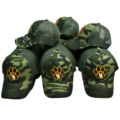 Green Mesh Trucker Hat Custom 6 Panel Gorra Trucker Cap Dengan Logo Bordir