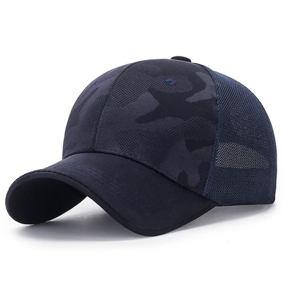 Kualitas Tinggi Pria Trucker Hat Produsen Grosir Camo Kamuflase Curved Edge Mesh Cap