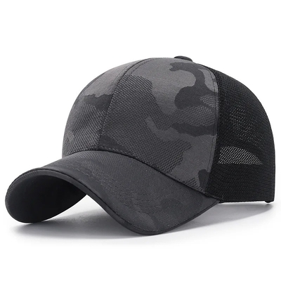 Kualitas Tinggi Pria Trucker Hat Produsen Grosir Camo Kamuflase Curved Edge Mesh Cap