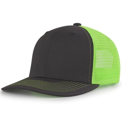 Custom Logo bordir Custom 6 Panel Kap truk kapas dengan snapback plastik