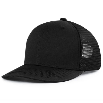 Custom Pre Curved Mesh Hat Cotton Trucker Cap dengan Snapback Plastik