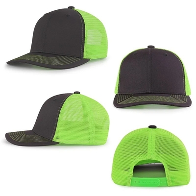 Custom Logo bordir Custom 6 Panel Kap truk kapas dengan snapback plastik