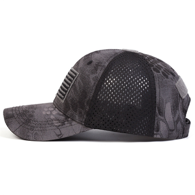 Custom bordir Konstruksi 6 Panel katun Twill Profil Trucker Cap dengan visor melengkung