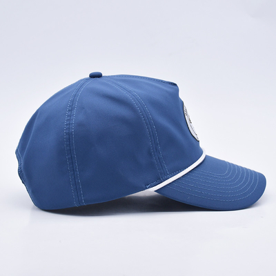 Grosir Blue Rope Baseball Cap Custom Struktur bordir Logo 5 Panel Golf Topi Gorras