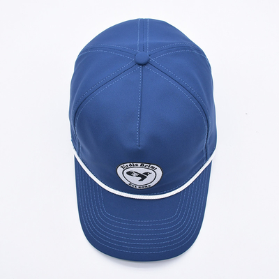 Grosir Blue Rope Baseball Cap Custom Struktur bordir Logo 5 Panel Golf Topi Gorras
