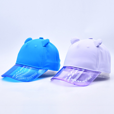 Oem Hat Factory Grosir Kualitas Tinggi 5 Panel Kids Baseball Cap Custom Transparan PVC Brim Anak Baseball Topi