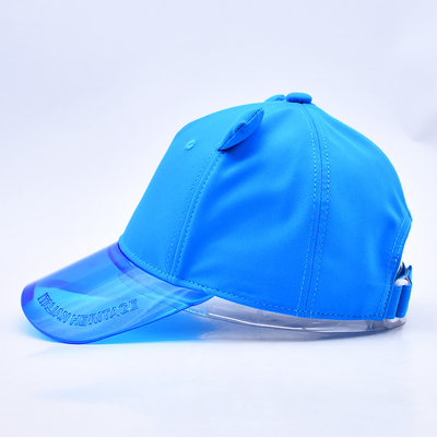 Oem Hat Factory Grosir Kualitas Tinggi 5 Panel Kids Baseball Cap Custom Transparan PVC Brim Anak Baseball Topi