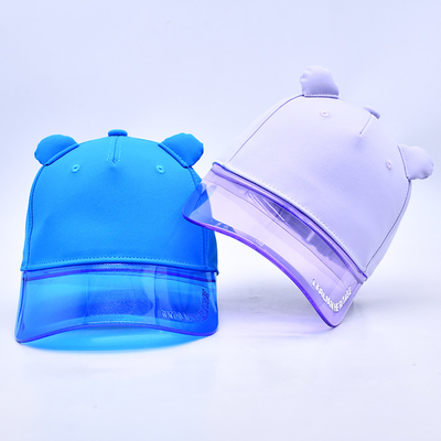 Oem Hat Factory Grosir Kualitas Tinggi 5 Panel Kids Baseball Cap Custom Transparan PVC Brim Anak Baseball Topi