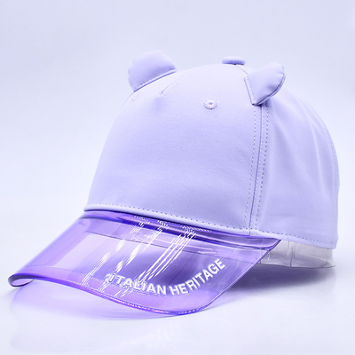 Oem Hat Factory Grosir Kualitas Tinggi 5 Panel Kids Baseball Cap Custom Transparan PVC Brim Anak Baseball Topi
