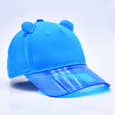 Oem Hat Factory Grosir Kualitas Tinggi 5 Panel Kids Baseball Cap Custom Transparan PVC Brim Anak Baseball Topi