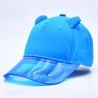 Oem Hat Factory Grosir Kualitas Tinggi 5 Panel Kids Baseball Cap Custom Transparan PVC Brim Anak Baseball Topi