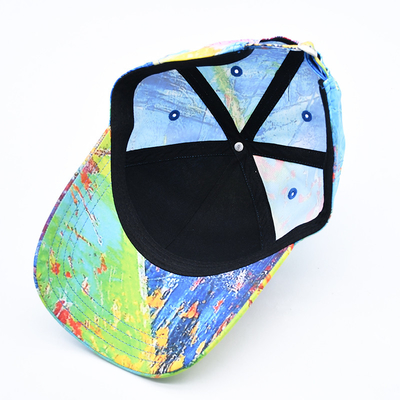 6 Panel Baseball Cap dengan Printing Logo Profile dan Visor melengkung