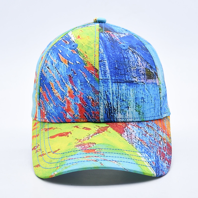 6 Panel Baseball Cap dengan Printing Logo Profile dan Visor melengkung