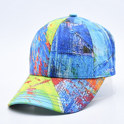 6 Panel Baseball Cap dengan Printing Logo Profile dan Visor melengkung