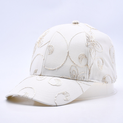 Fashion Hip Hop Curved Brim Olahraga Putih Baseball Cap Grosir Custom Baseball Hat bordir