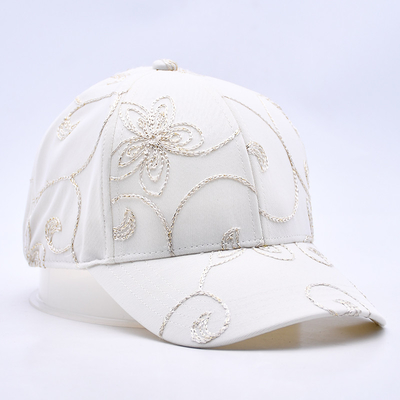 Fashion Hip Hop Curved Brim Olahraga Putih Baseball Cap Grosir Custom Baseball Hat bordir