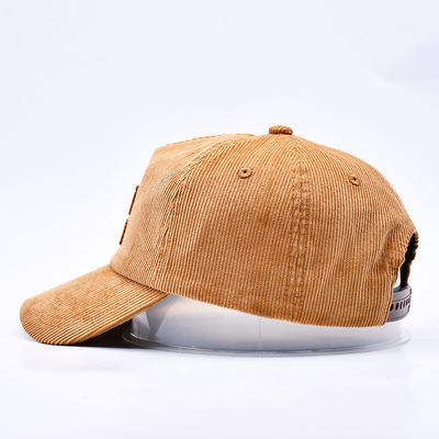 Custom 3d Structured Embroidery Corduroy Gorras Baseball Cap Grosir 5 Panel Adjustable Snapback Baseball Cap