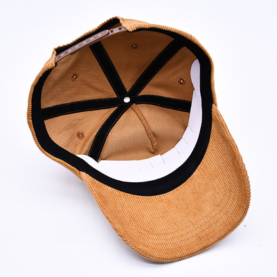 Custom 3d Structured Embroidery Corduroy Gorras Baseball Cap Grosir 5 Panel Adjustable Snapback Baseball Cap