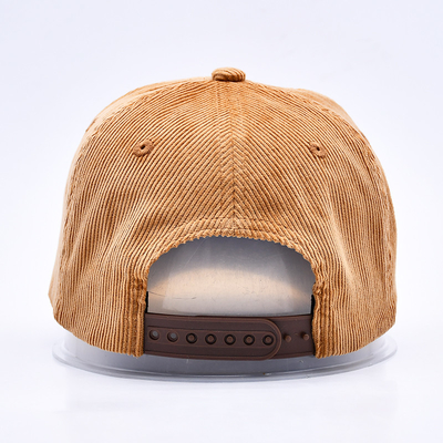 Custom 3d Structured Embroidery Corduroy Gorras Baseball Cap Grosir 5 Panel Adjustable Snapback Baseball Cap
