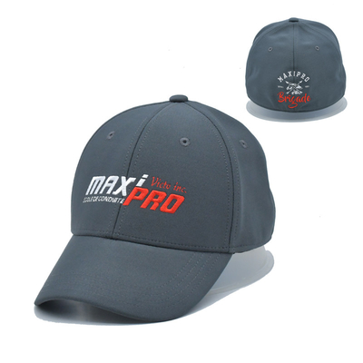 Oem Grosir 6 Panel abu-abu Elastis Baseball Hat Disesuaikan Baseball Cap Ditutup Kembali Fitting Gorras