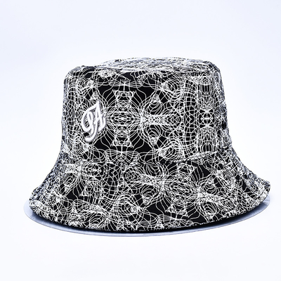 Sublimasi Cetak Ember Topi Custom All Over Cetak Ember Topi Pola Logo bordir Untuk Wanita