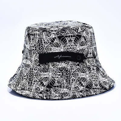 Sublimasi Cetak Ember Topi Custom All Over Cetak Ember Topi Pola Logo bordir Untuk Wanita