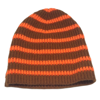 Anak-anak Topi pendek bertulang bergaris topi musim dingin untuk anak laki-laki anak perempuan topi manset hangat