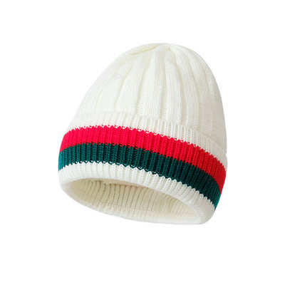 Custom bordir topi boneka Unisex rajutan musim dingin topi hangat untuk kegiatan di luar ruangan