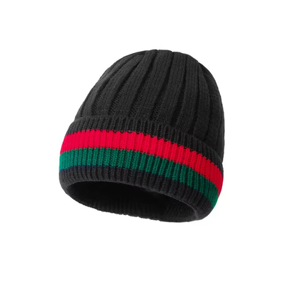 Custom bordir topi boneka Unisex rajutan musim dingin topi hangat untuk kegiatan di luar ruangan