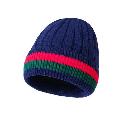 Custom bordir topi boneka Unisex rajutan musim dingin topi hangat untuk kegiatan di luar ruangan