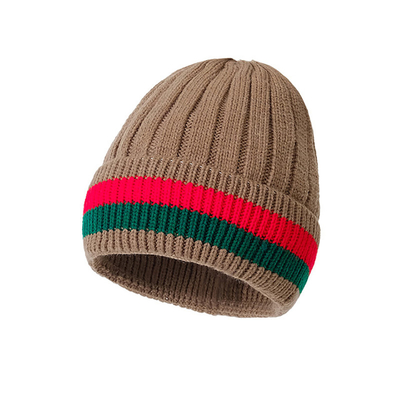 Custom bordir topi boneka Unisex rajutan musim dingin topi hangat untuk kegiatan di luar ruangan