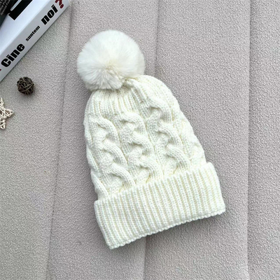Custom All Over Print Beanies Musim Dingin Panas Peternak Beanie Rib Dipakaikan Baju Pom Pom Hat