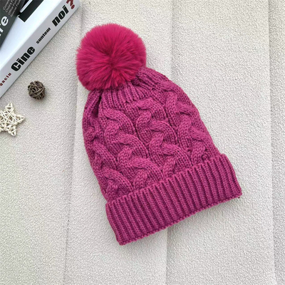Custom All Over Print Beanies Musim Dingin Panas Peternak Beanie Rib Dipakaikan Baju Pom Pom Hat