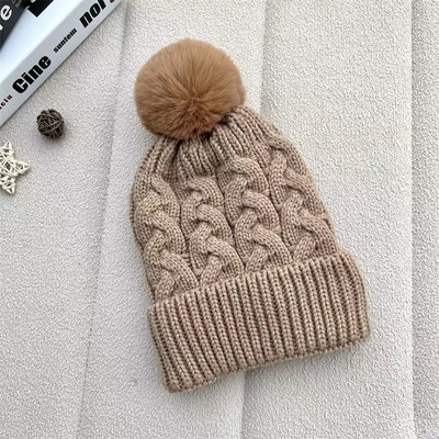 Custom All Over Print Beanies Musim Dingin Panas Peternak Beanie Rib Dipakaikan Baju Pom Pom Hat