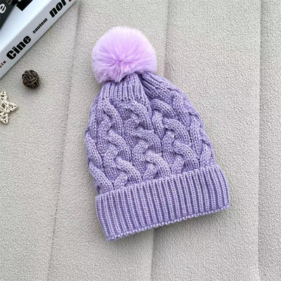 Custom All Over Print Beanies Musim Dingin Panas Peternak Beanie Rib Dipakaikan Baju Pom Pom Hat