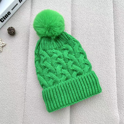 Custom All Over Print Beanies Musim Dingin Panas Peternak Beanie Rib Dipakaikan Baju Pom Pom Hat