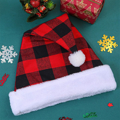 Orang dewasa Musim Dingin Plaid topi Natal Custom Dekorasi Panas Skullies Beanies Cap dirajut