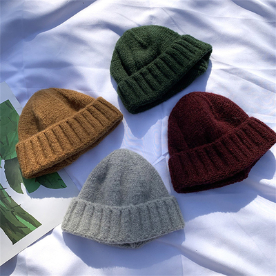 Winter Knit Beanie Hat Warm Soft Caps Outdoor Sport Casual Style Beanie yang dapat disesuaikan