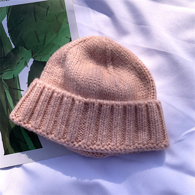 Winter Knit Beanie Hat Warm Soft Caps Outdoor Sport Casual Style Beanie yang dapat disesuaikan