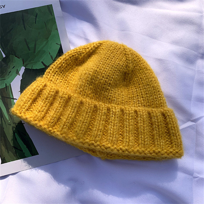 Winter Knit Beanie Hat Warm Soft Caps Outdoor Sport Casual Style Beanie yang dapat disesuaikan
