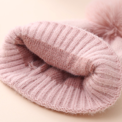2024 Baru Musim Gugur Musim Dingin Anak Anak Anak Anak Tirai Anak Perempuan Akrilik Bilayer Panas Anak Kecil Beanie Cantik Hati Anak Baru Lahir topi