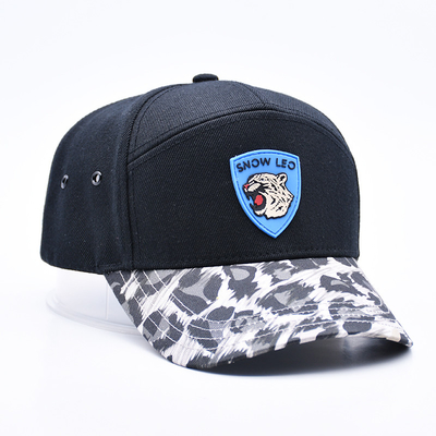 Oem Grosir Karet Patch Baseball Cap Custom Logo bordir 7 Panel Baseball Hat Produsen