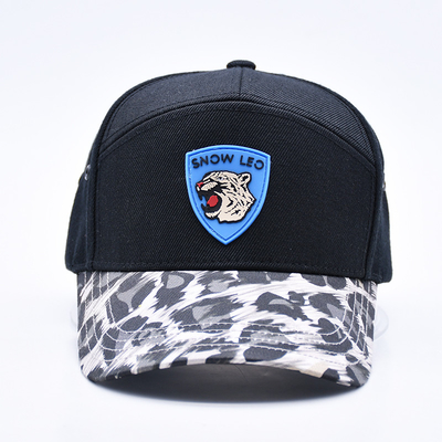 Oem Grosir Karet Patch Baseball Cap Custom Logo bordir 7 Panel Baseball Hat Produsen
