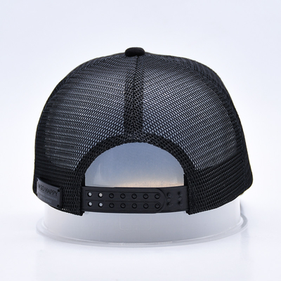 7 Panel Hitam Suede Panel Truk Topi Kualitas Tinggi Mesh Cap Custom Brim Bordir Velvet Truk Topi