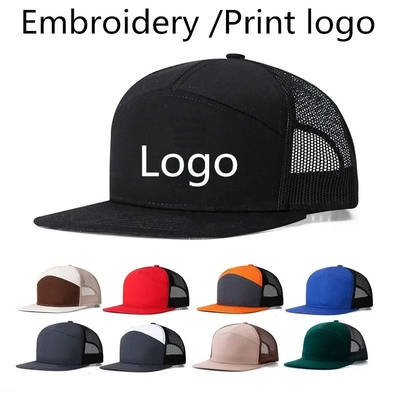 Custom Logo 7 Panel Cap Grosir Mesh Truk Topi
