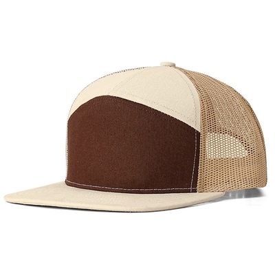 Custom Logo 7 Panel Cap Grosir Mesh Truk Topi