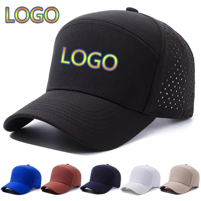 Logo Kustom Topi Bisbol Lubang Potong Laser Topi Olahraga Tahan Air Berlubang